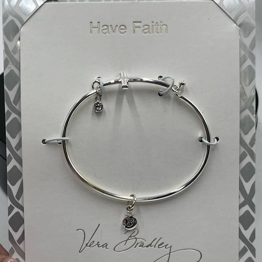 VERA BRADLEY SILVER‎ PLATED HAVE FAITH CROSS BRACELET NWT MSRP
$34